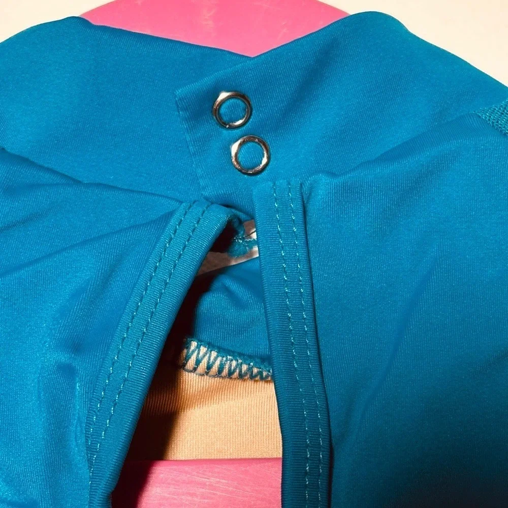CL Theatricals dancewear Teal Crop Top Shorts Set Dance Gymnastics Workout NWT